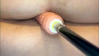 Sexy pale skin PAWG takes fuck machine from every angle