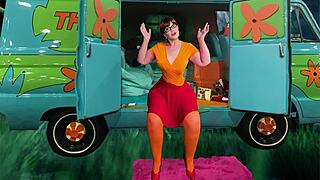 i suck granny velma dinkley's deepthroat blowjob in cosplay gilf style