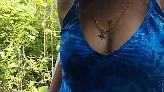 Petite latina gives intense blowjob in the mountain!