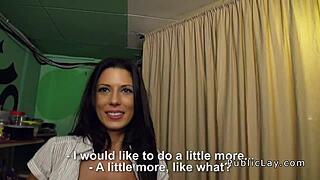 Latina waitress banged in bar