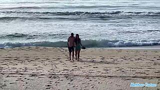 Sex on beach with naughty argentine swallowing cock asking for pussy. 😏