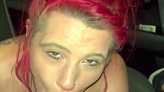 Young Redhead Hooker Fucked Bareback in Doggystyle Outdoors, POV Cum in Pussy