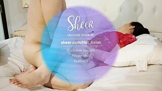 pretty asian teen in bunny lingerie fucks tight pussy 😍