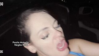 paolla says, fuck me in the car, teach this big black cock