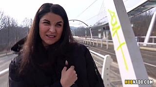 woman watches me jerk off on tram in public pov