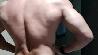 Strong muscular brazilian bodybuilder shows off his endowment in homemade video