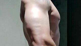 Strong muscular brazilian bodybuilder shows off his endowment in homemade video