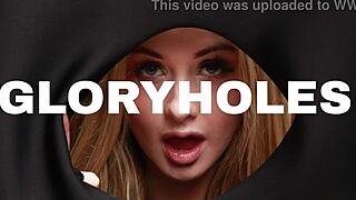 Teen Student Sucks Cock at Gloryhole for Cum Swallow