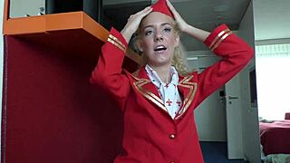 monique woods looks hot in her stewardess uniform for interracial pov 😏