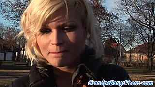 Cocksucking Teen Doggystyled By Grandpa In Bent Over Action