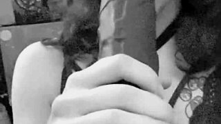 latina amateur explores huge dildo in close-up solo foreplay session