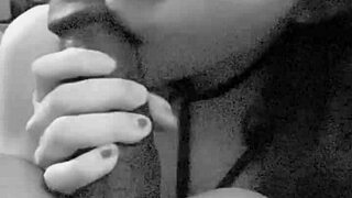 latina amateur explores huge dildo in close-up solo foreplay session