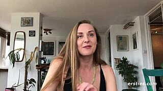 Sexy sarah fingers her perky tits to orgasm in solo masturbation