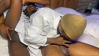 family ebony petite 18+ nurse came for home service on bbc patient