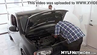 Alex's Car Won't Start, So She Repays Neighbor By Letting Him Pulverize Her Wet Cunt With Big Cock