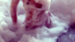 Watch the guy in feminine clothing fuck the busty Latina brunette's pear-shaped ass, burying his cock deep in her anus.