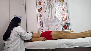 patient gets excited in front of nurse