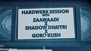 Zaawaadi, Goro Kush, and Shadow Dimitri in an intense MMF threesome with monster cocks!