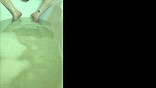 Bride's solo bath session leading to orgasm on wedding day.