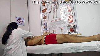 patient gets excited in front of nurse