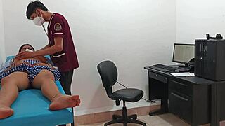 Perverted doctor fucks horny teen nurse's pussy in uniform 😈