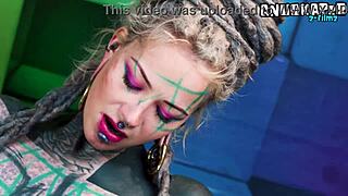 Tattooed hippie learns anal from alternative pornstar