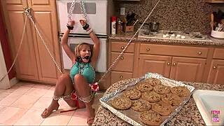 a guy imagines hardcore fucking a housewife in a doggy style position on the table