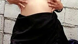 Sexy Cutie Pinay Teen Solo Dildo in Construction Site