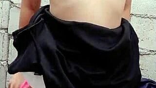 Sexy Cutie Pinay Teen Solo Dildo in Construction Site