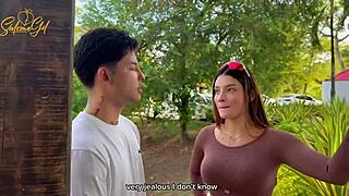 I'm unfaithful to my sugar mommy with the neighbor in her yard 😈