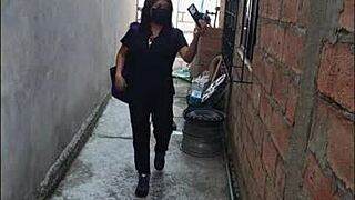 Nurse dancing sensually at patient's home in uniform!