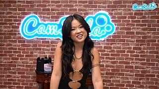 petite asian teen gets fucked hard by huge white cock on the pool table, dripping wet