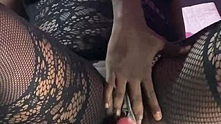 Ebony Squirter Multiple Orgasm With The Sex Machine