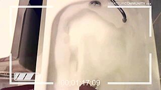 Intense Emotional Release During Foamy Fingering In Bathtub