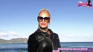 German Blonde Tattoo MILF Vacationer Picked Up at Beach for Intense POV Casting Interview