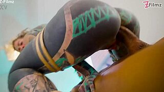 hardcore stud fucks tattooed goth babe's ass deep with big black cock