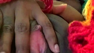 Homemade amateur ebony cums easy squirt solo then dildo 😏