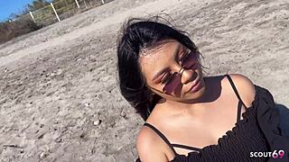 mexican latina bitch picked up by old german tourist for no condom anal creampie fuck on holiday