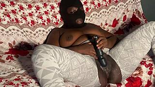 Aqua ebony homemade squirting session with toys