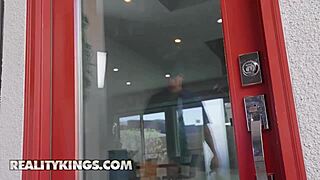 Maddy catches her girlfriend with the lawn guy and joins in - reality kings