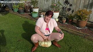 Why does this Kiwi MILF use a pumpkin as a toilet seat?