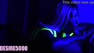 Black light blowjob while working on the clock at the ship yard