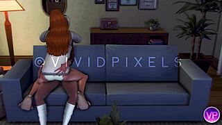 Shemale futa surprises girlfriend during movie night in sims 4