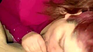 Thick Latina's fat ass contrasts with her cock sucking skills