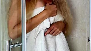 Hairy milf masturbates in shower! Amelie Lei trailer