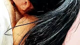 Playing in bed with my cousin while mom is away.