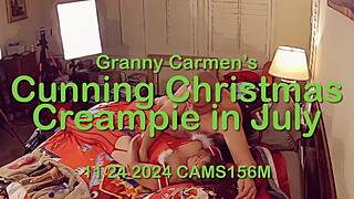 Granny carmens cunning christmas creampie in july