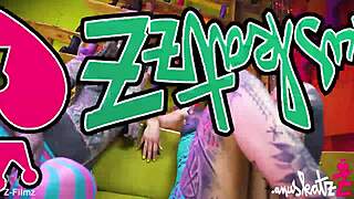 two tattooed lesbians exploring with large toys in intimate areas - atm gapes real orgasm