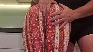 Cleaner Lady Always Lets Me Fuck Her for an Extra Tip with Creampie and Squirting in Kitchen