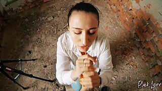 Pov Teen Facefucked in Abandoned Building